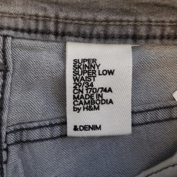 H&M denim gray skinny jeans stretchy - Picture 5 of 7